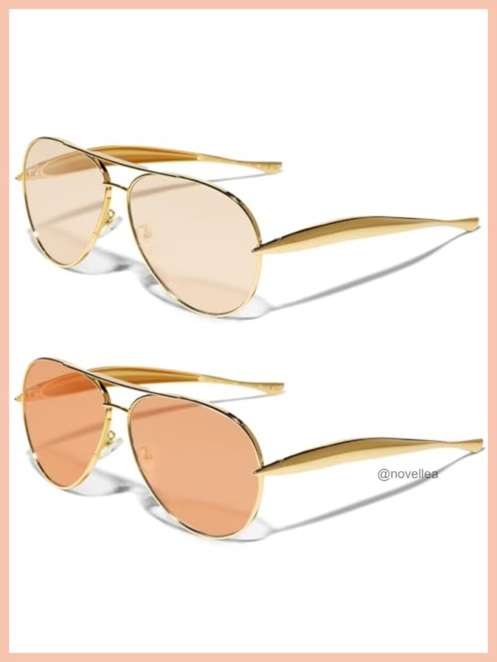 Retro Gold Metal Aviator Sunglasses Women Men Oversized UV400